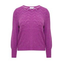 FRANSA PLUS Pullover Med Glimmer - Sparkling Grape