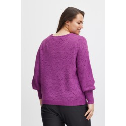 FRANSA PLUS Pullover Med Glimmer - Sparkling Grape
