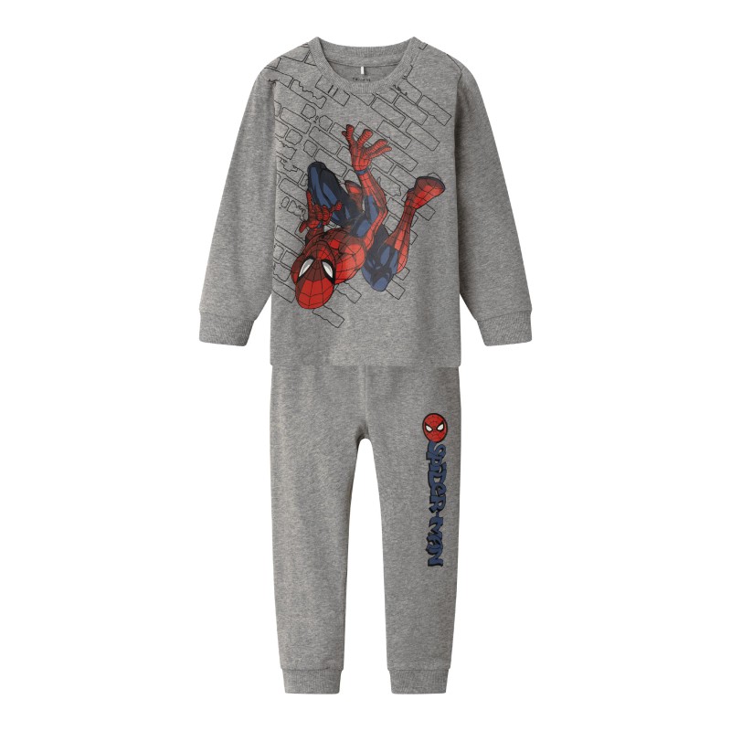 NAME IT Mini/Kids Spiderman Pyjamas Sæt - Grey Melange