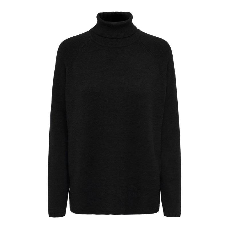 JDY Marco Langærmet Rollneck Slit Pull Knt - Sort