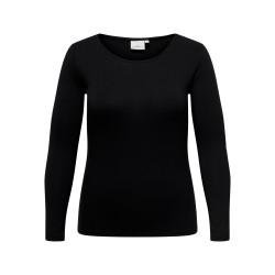 ONLY CARMAKOMA Lonny langærmet basis bluse - Black