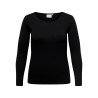 ONLY CARMAKOMA L/S Basis T-shirt - Sort