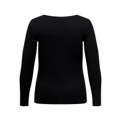 ONLY CARMAKOMA Lonny langærmet basis bluse - Black