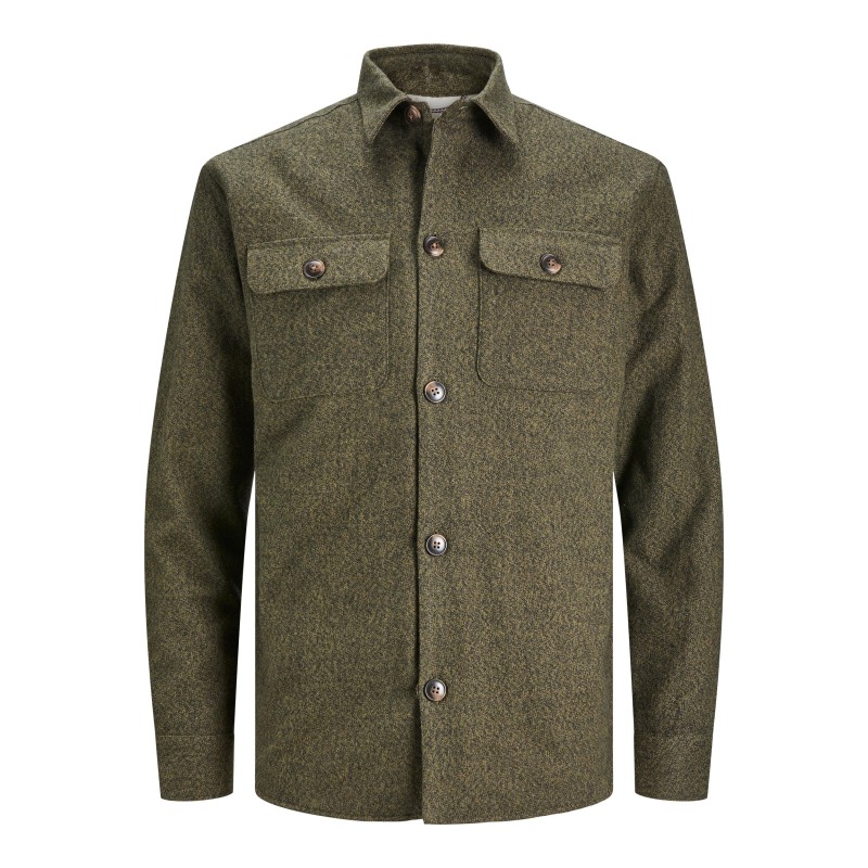 JACK & JONES Black Melange Darren Overskjorte - Olive Night