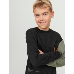 JACK & JONES JUNIOR Jcoactiv3 Block Sweat Crew Neck Os Junior - Agave Green