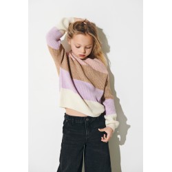 KIDS ONLY Sandy Stribet Pullover - Sepia Rose