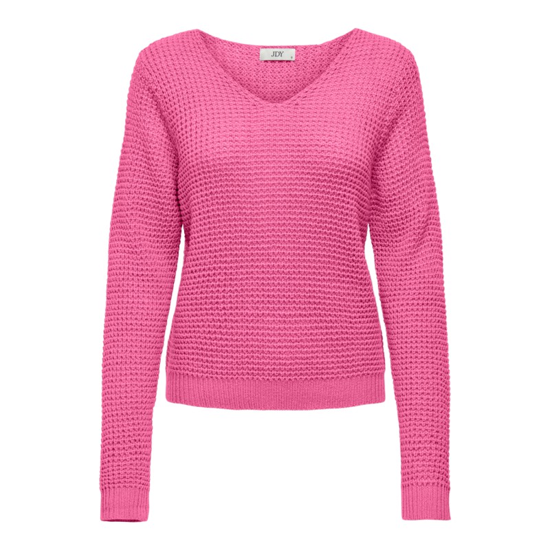 JDY Ellen Langærmet V-Neck Pullover Knt - Ibis Rose