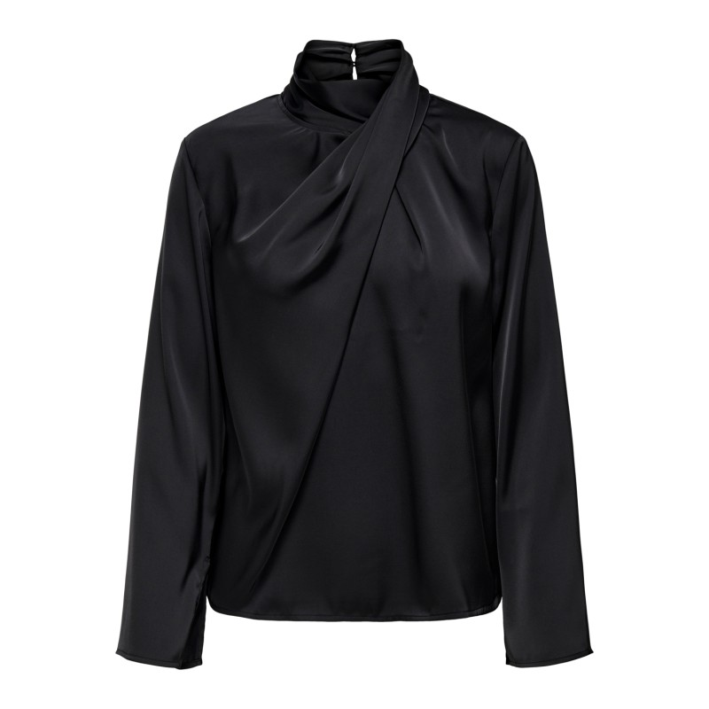 JDY Rocky Langærmet High Neck Top Vævet - Sort