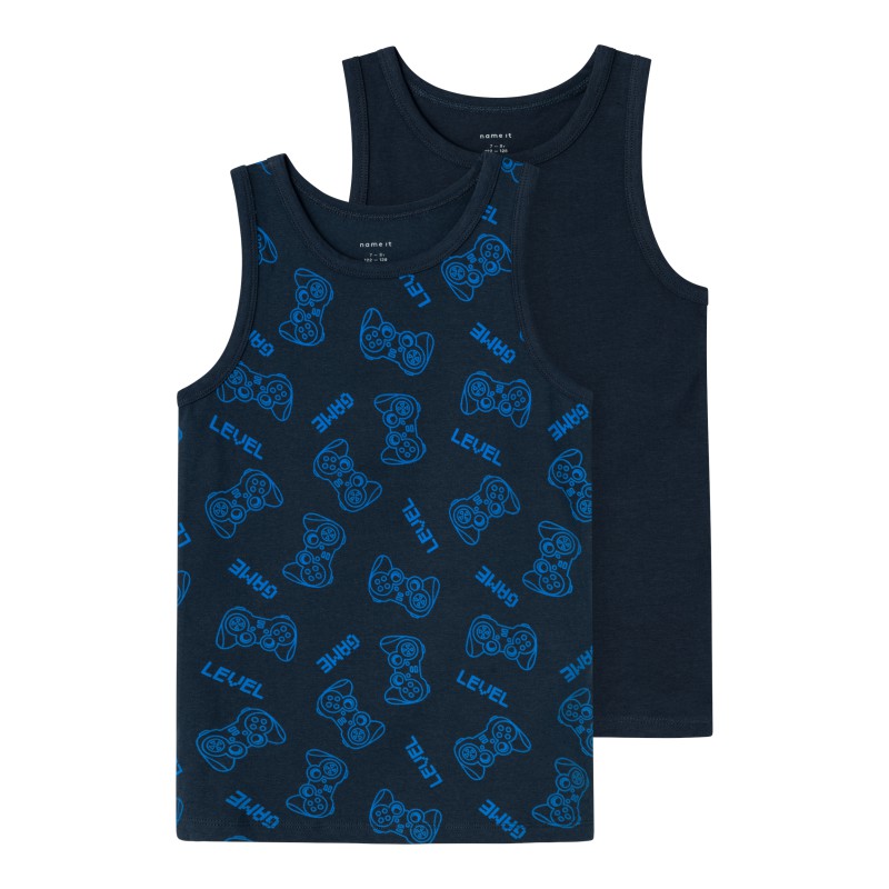 NAME IT Kids Gamer Tanktop 2-pak - Dark Sapphire