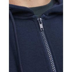 JACK & JONES Plus Bradley Sweat Zip Hood - Navy Blazer