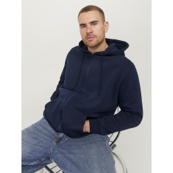 JACK & JONES Plus Bradley Sweat Zip Hood - Navy Blazer