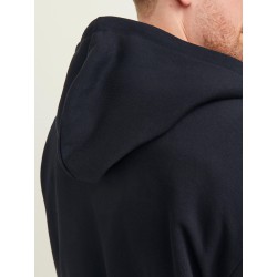 JACK & JONES Plus Bradley Sweat Zip Hood - Sort