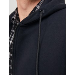 JACK & JONES Plus Bradley Sweat Zip Hood - Sort