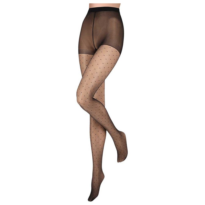 Fantasy Harlekin Tern Med Prikker 20den Tights - Sort