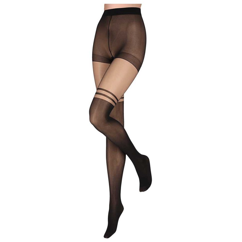 FANTASY "Selvsiddende Look" 40den Tights - Sort