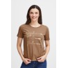 FRANSA T-shirt Med Guld Print - Coca Mocha