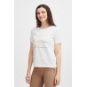 FRANSA T-shirt Med Guld Print - Blanc De Blanc