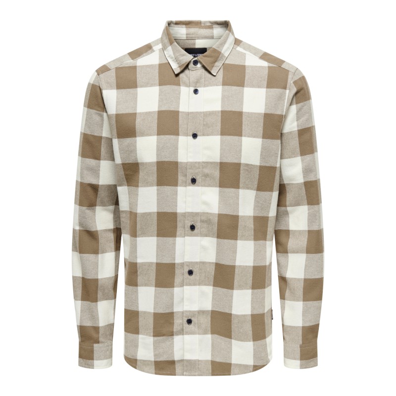 ONLY & SONS Onsgudmund Langærmet Checked Shirt - Teak