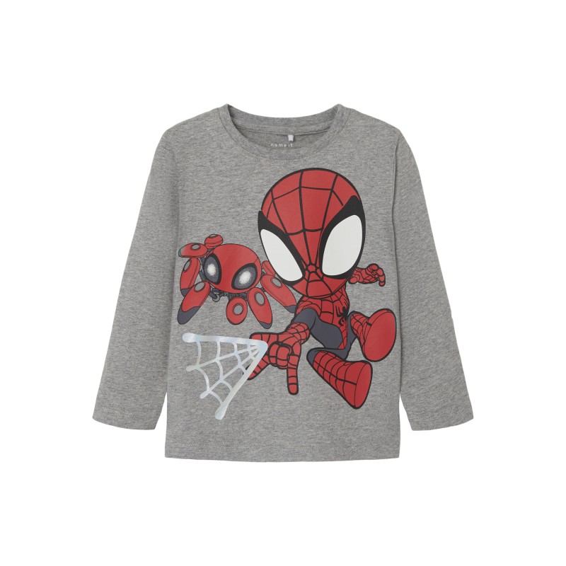 NAME IT Mini Domi Spidey Bluse - Grey Melange