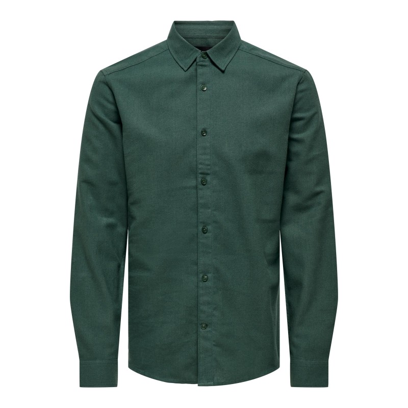 ONLY & SONS Lars L/S Ternet Skjorte - Balsam Green