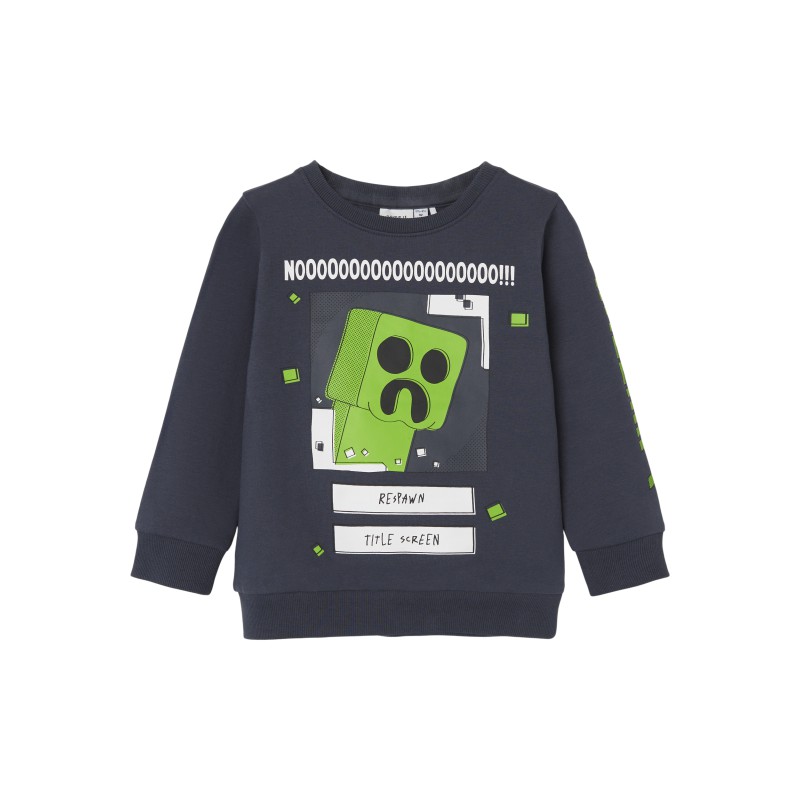 NAME IT Mini/Kids Dimer Minecraft Sweatshirt - India Ink