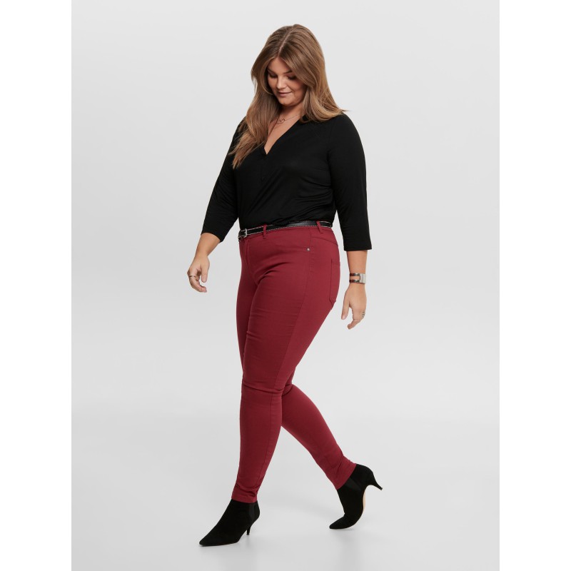 ONLY CARMAKOMA Push-up Jeans - Merlot