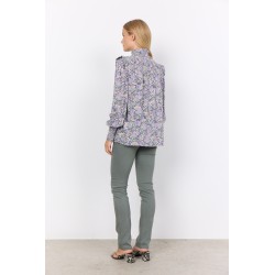 SOYACONCEPT Adine Højhalset Smock Bluse - Lilla Nuancer