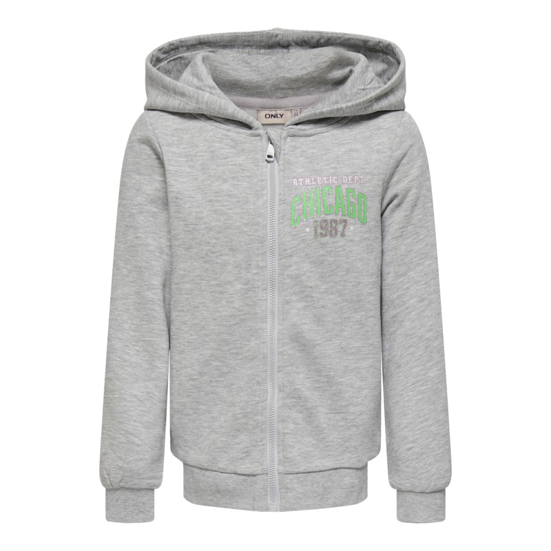 KIDS ONLY Zenia Langærmet Zip Hood Swt - Light Grey Melange