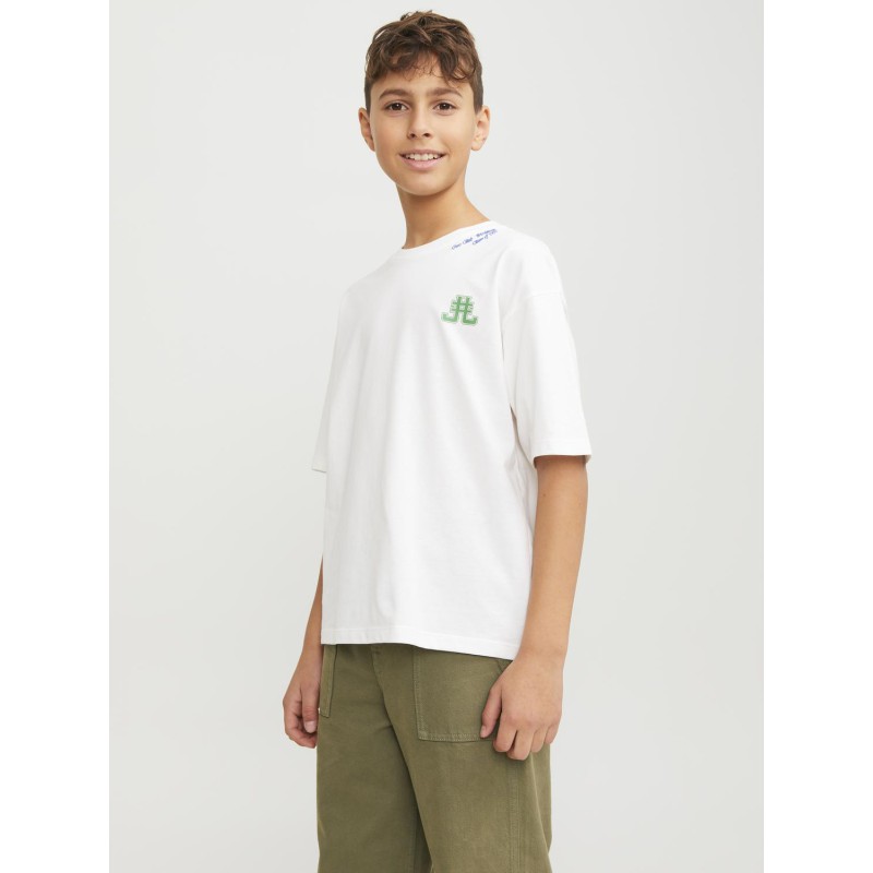 JACK & JONES JUNIOR Jorcole Back Print Tee Kortærmet Volume Junior - Cloud Dancer