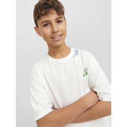 JACK & JONES JUNIOR Jorcole Back Print Tee Kortærmet Volume Junior - Cloud Dancer
