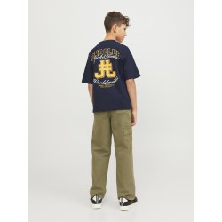 JACK & JONES JUNIOR Jorcole Back Print Tee Kortærmet Volume Junior - Navy Blazer