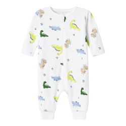NAME IT Baby/Mini Dino Natdragt Lynlås - Bright White