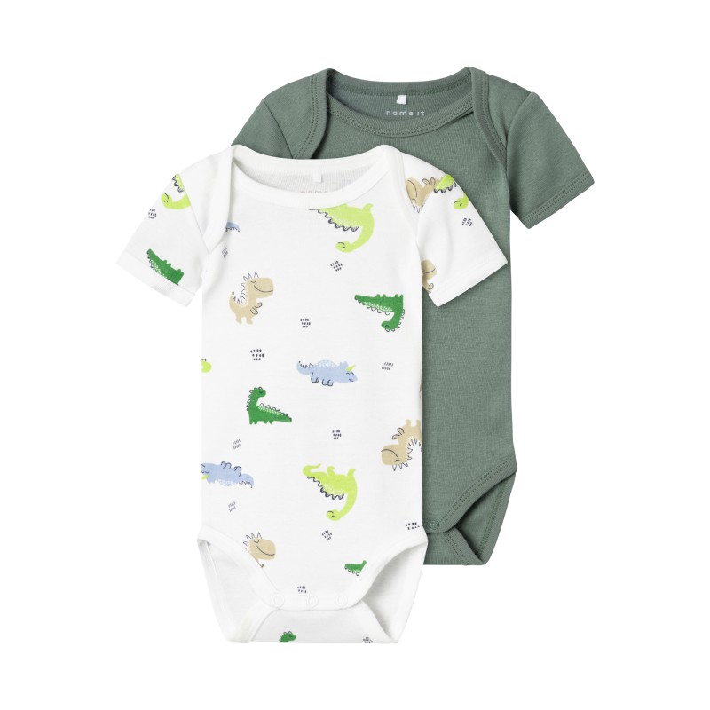 NAME IT Baby/Mini Dino S/S Body 2-Pak - Laurel Wreath