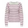 JDY Ellen L/S Ragla Strik Stribet Pullover - Pink/Cloud Dancer