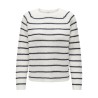 JDY Ellen L/S Ragla Strik Stribet Pullover - Navy/Cloud Dancer