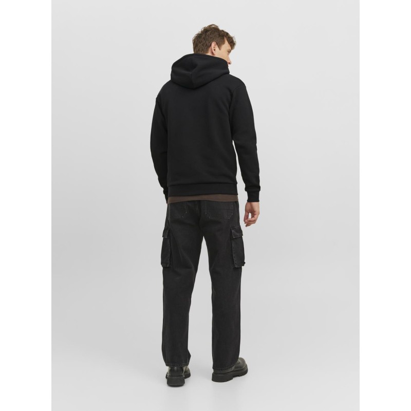 JACK & JONES Ebradley Sweat Zip Hood - Sort
