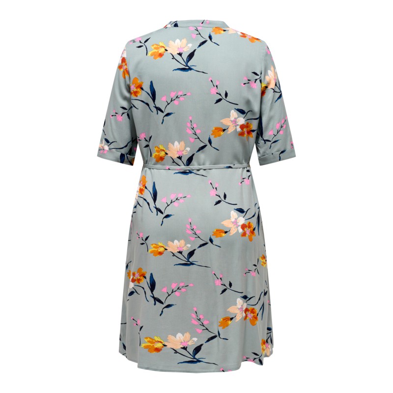 ONLY CARMAKOMA Nova Life 3/4 V-Neck Blk Kjole - Chinois Green