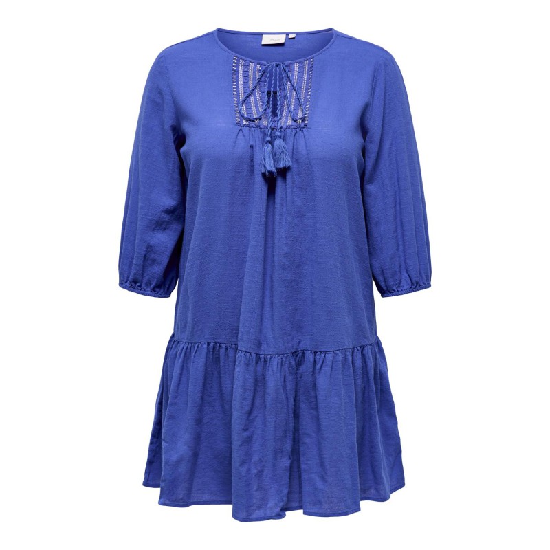 ONLY CARMAKOMA Vinnie 3/4 Lace Tunic Vævet - Dazzling Blue