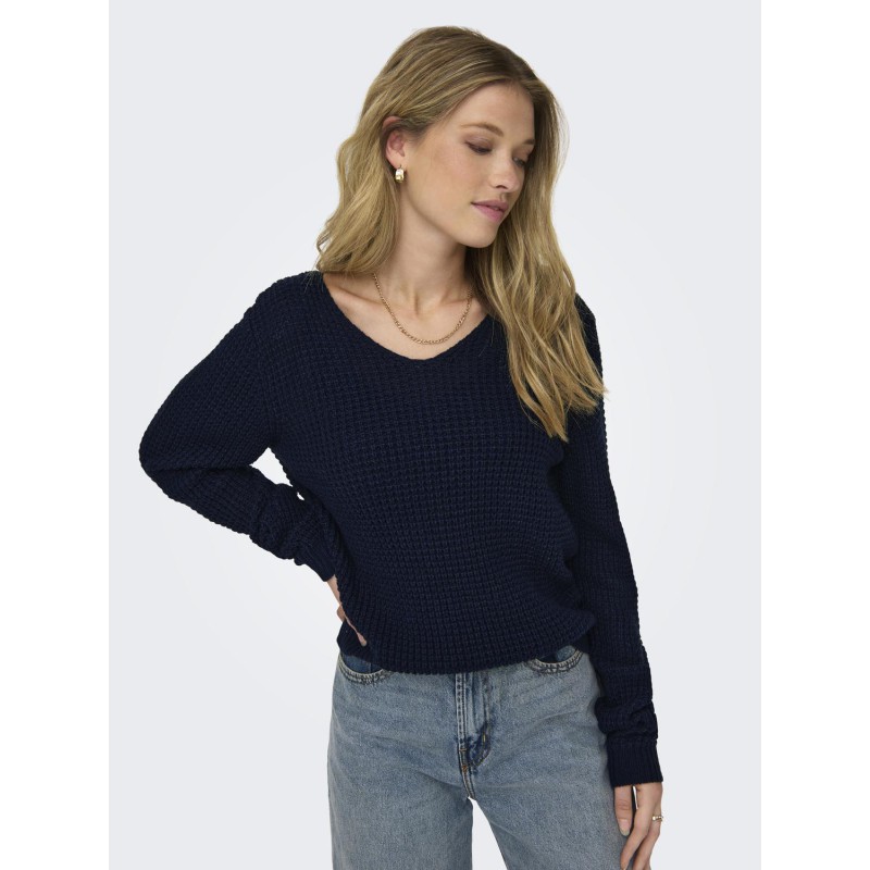 JDY Ellen Langærmet V-Neck Pullover Knt - Sky Captain