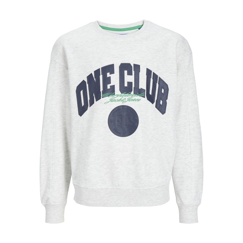 JACK & JONES Junior Cole Volume Sweatshirt - White Melange