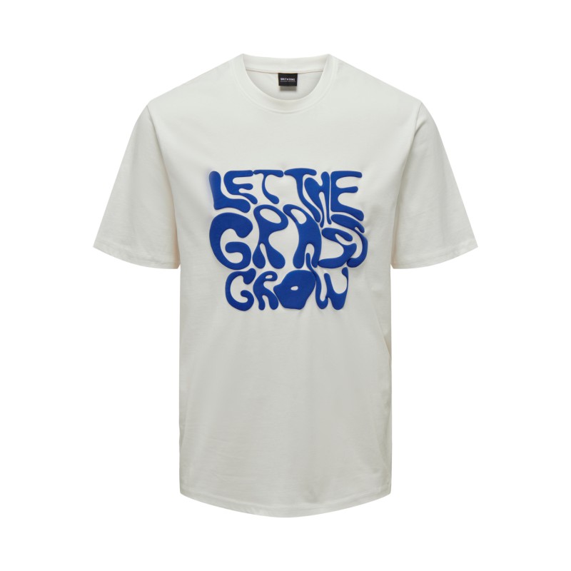 ONLY & SONS Onsledgar Life Reg Text Kortærmet Tee - Cloud Dancer