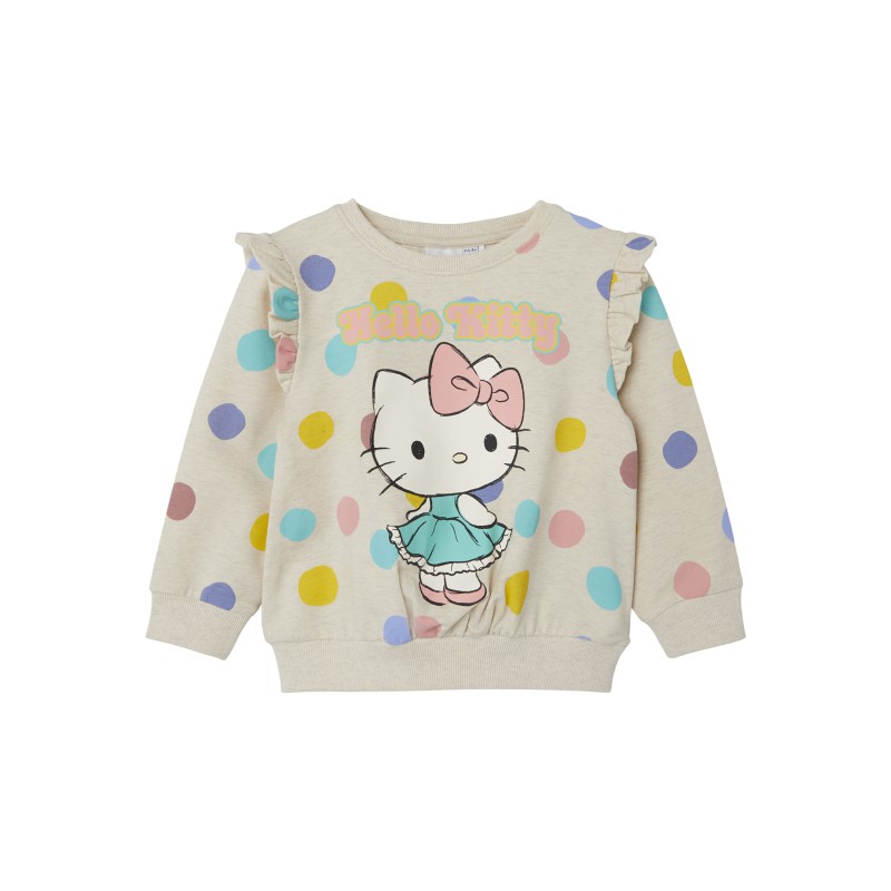 NAME IT Mini Jasa Hellokitty Sweatshirt - Peyote Melange