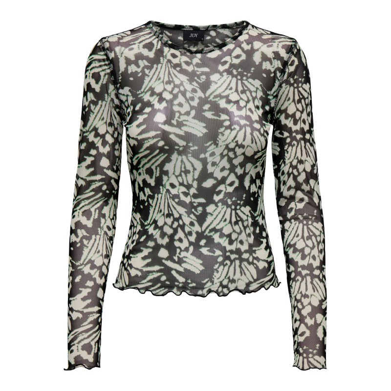 JDY Elsa L/S Mesh Top - Sort