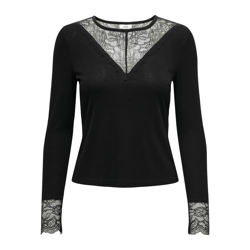 JDY Roxy L/S Blonde Top - Sort