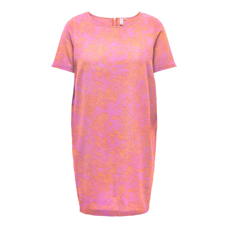 ONLY CARMAKOMA Lux Life Kortærmet Tunic Kjole - Strawberry Moon