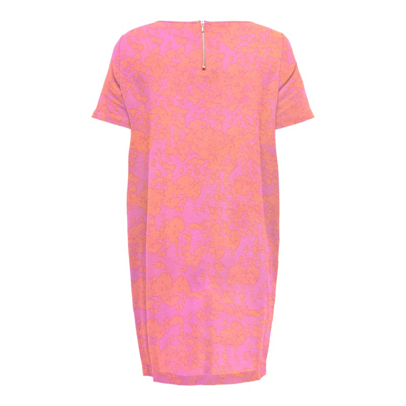 ONLY CARMAKOMA Lux Life Kortærmet Tunic Kjole - Strawberry Moon
