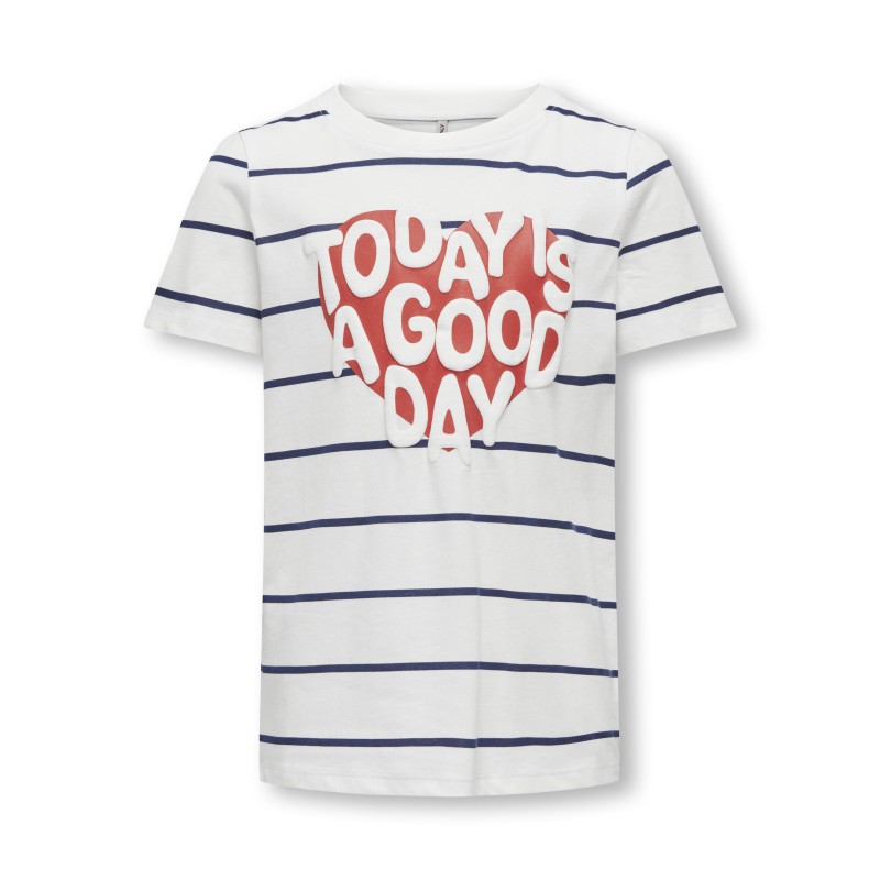 KIDS ONLY Senna S/S Heart Top Box - Cloud Dancer