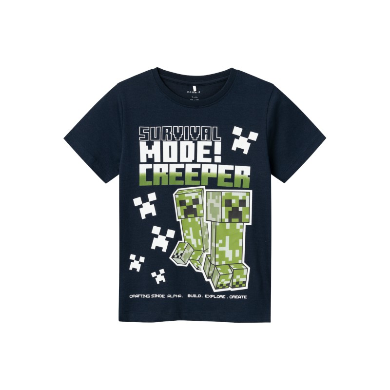 NAME IT Kids Mylius Minecraft T-shirt - Dark Sapphire