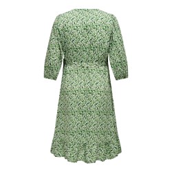 ONLY CARMAKOMA Livia 3/4 Wrap Midi Kjole Vævet - Willow Bough