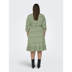 ONLY CARMAKOMA Livia 3/4 Slå-Om Midi Kjole - Willow Bough